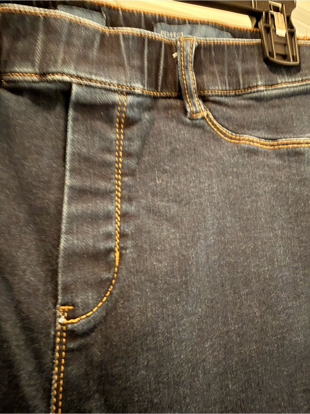 Like New - J Jill Denim Dark Wash Elastic Waist Jeggings Sz Med - Picture 4 of 5